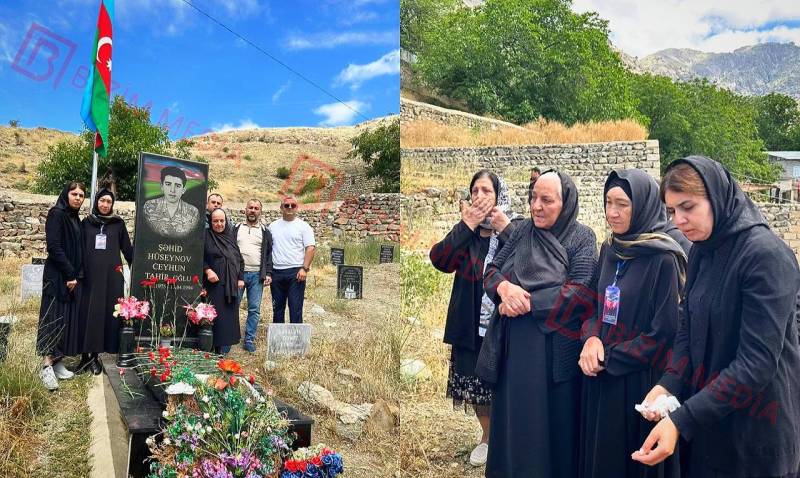 Şəhid anaları Ceyhun Hüseynovun məzarı başında - VİDEO/FOTO