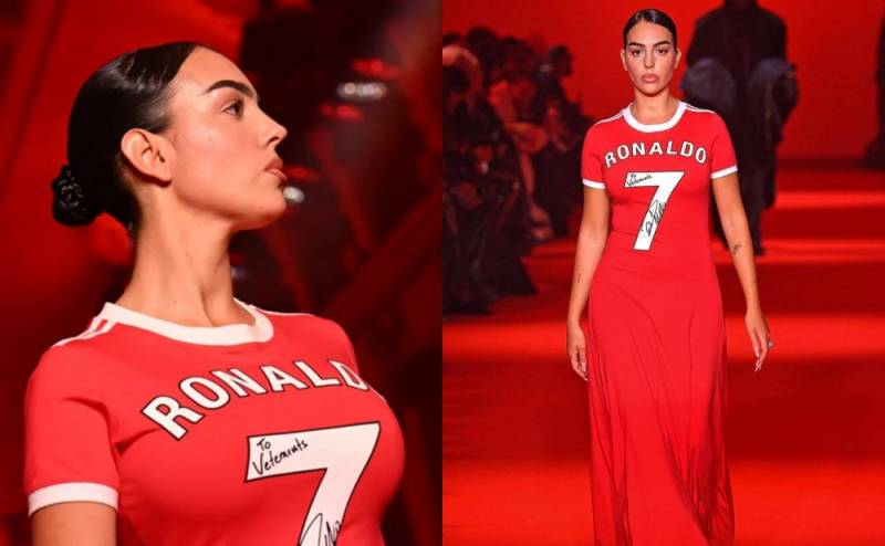 Ronaldo yazılı libasla podiuma çıxdı - Video