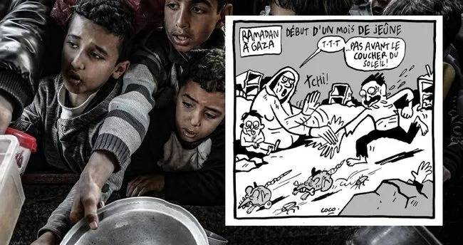 Fransız mətbuatı “Qəzzada Ramazan” başlığı ilə karikatura dərc etdi - FOTO