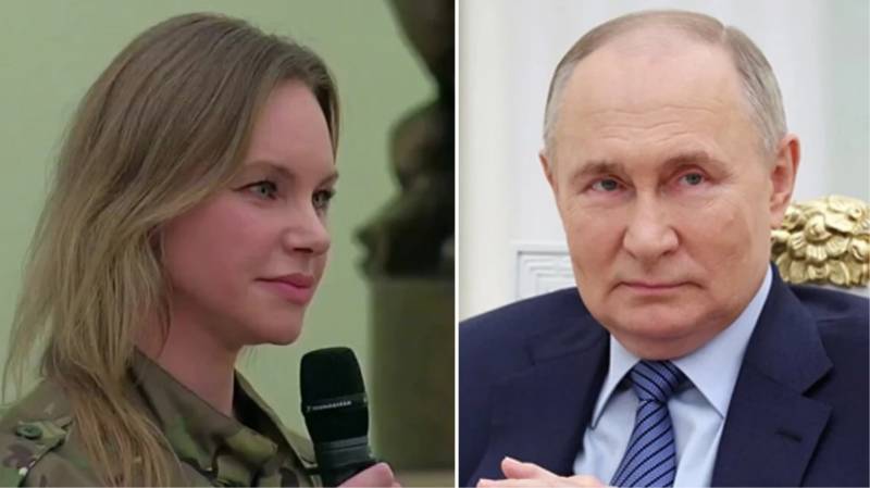 Putin hərbi geyimli qadına təriflər yağdırdı - VİDEO