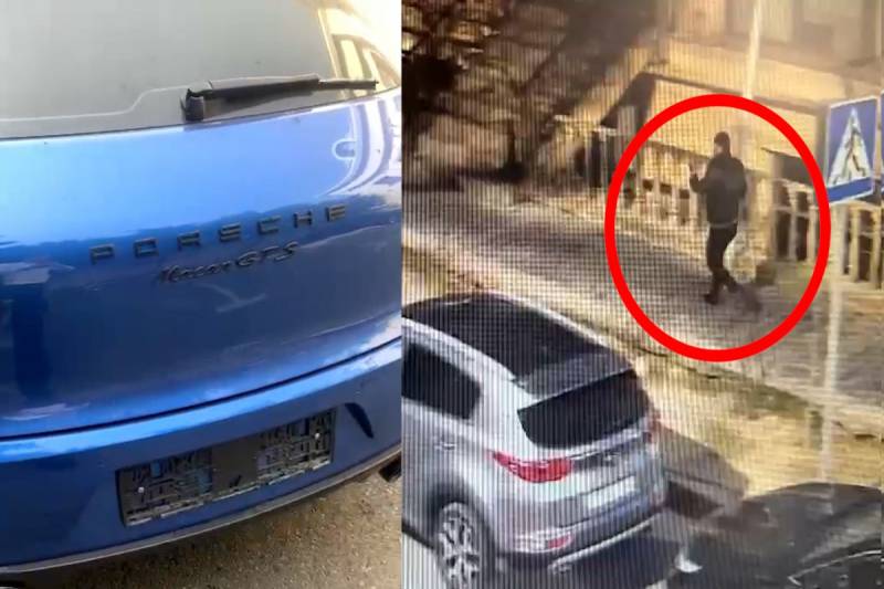 “Porsche”nin dövlət nömrə nişanını oğurlayan şəxslər saxlanıldı - FOTO / VİDEO