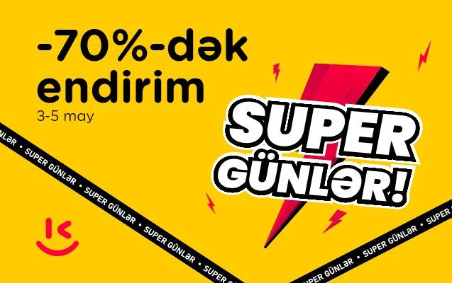 “Kontakt”da 70%-dək endirimli “Super günlər” başladı - Yalnız 3 gün