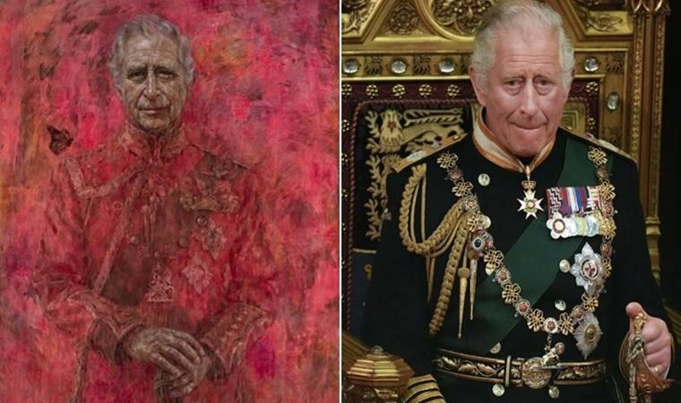 Rəssam izah etdi: Kral Çarlzın portreti niyə qırmızıdır? - FOTO