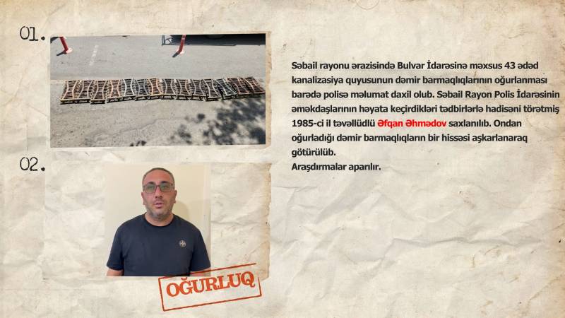 Bakıda kanalizasiya quyularından oğurluq edilib - FOTO