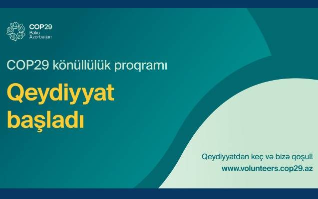 COP29 könüllüləri üçün qeydiyyat başladı