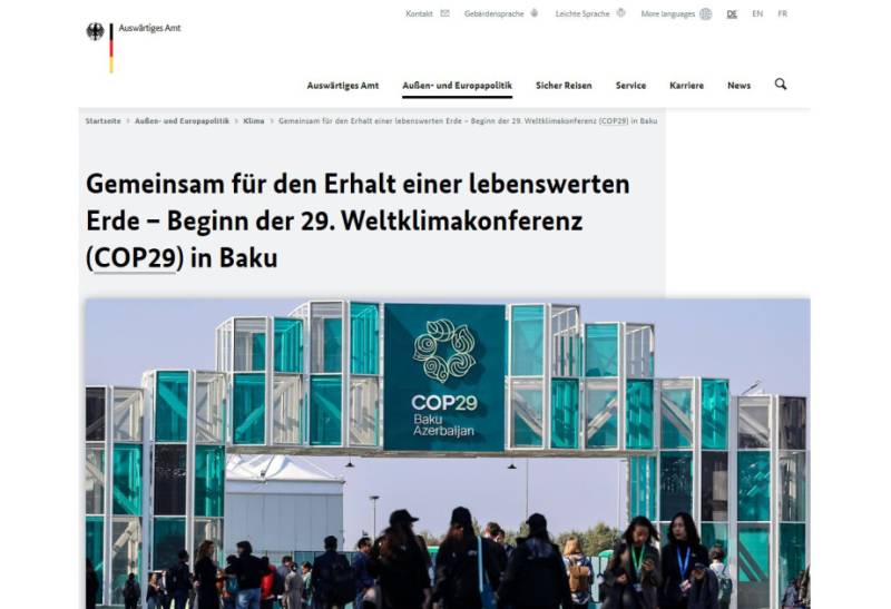 \"Federal hökumət COP29-da iqlim maliyyələşməsi ilə bağlı yeni yanaşmanın formalaşdırılması üçün çalışacaq\" - Almaniya XİN