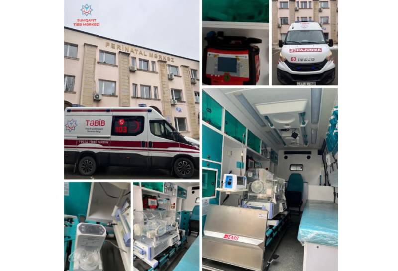 Sumqayıt Perinatal Mərkəzi yenidoğulmuş uşaqların təxliyəsini asanlaşdıracaq ambulansla təmin olundu