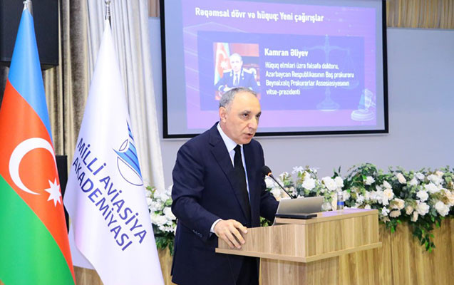 Kamran Əliyev Milli Aviasiya Akademiyasında mühazirə oxuyub - FOTO