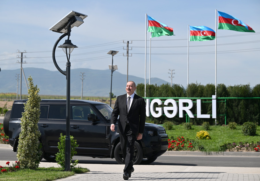 Prezident Kəngərli kəndinin birinci mərhələsinin açılışında - YENİLƏNİB