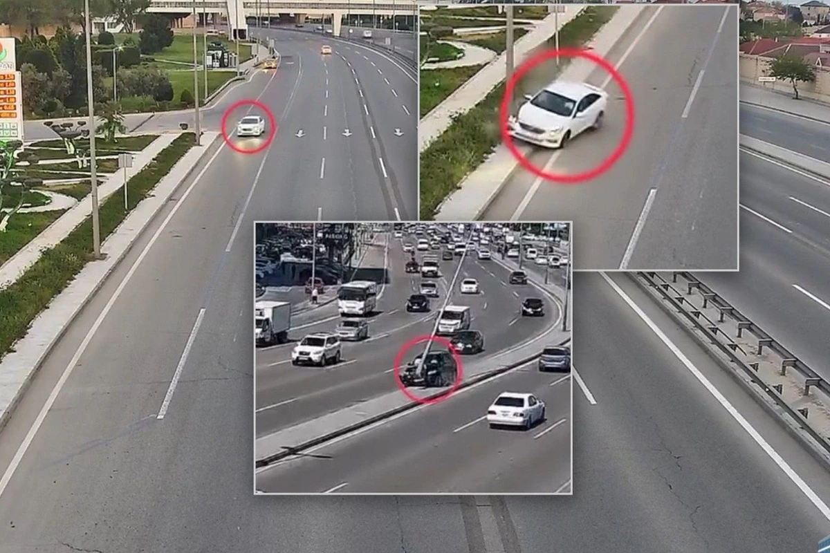 Bakıda sürücü diqqətsizliyinin səbəb olduğu QƏZALAR - ANBAAN GÖRÜNTÜLƏR