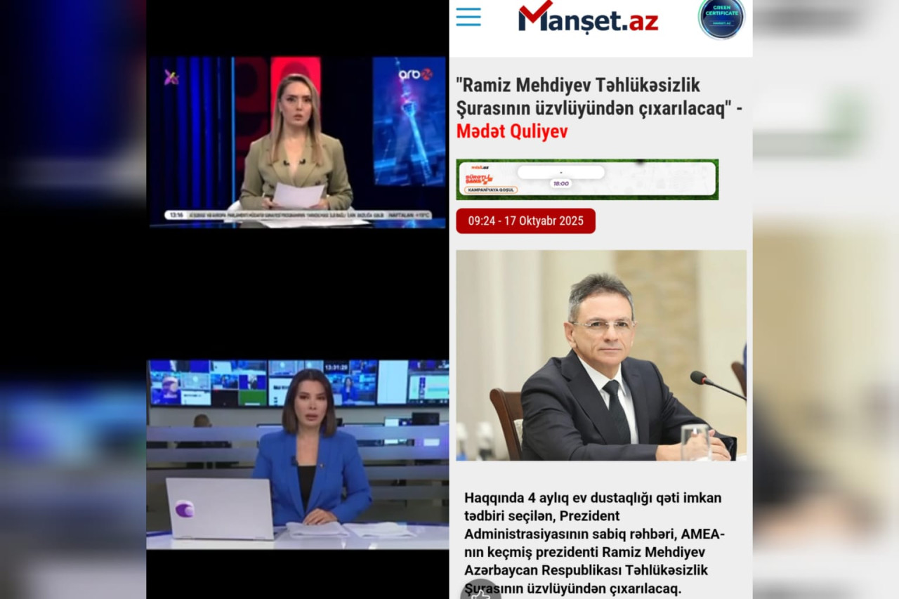 Manset.az-ın xəbəri televiziyaların xəbər buraxılışlarında - VİDEO