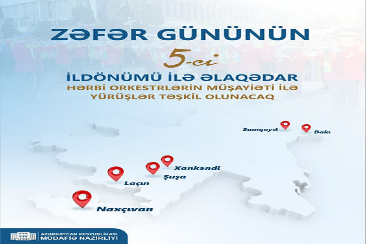 Zəfər Günü yürüşlərin olacağı yerlər - SİYAHI