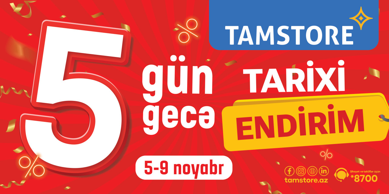 5 Gün 5 Gecə tarixi endirimlər olacaq&nbsp;