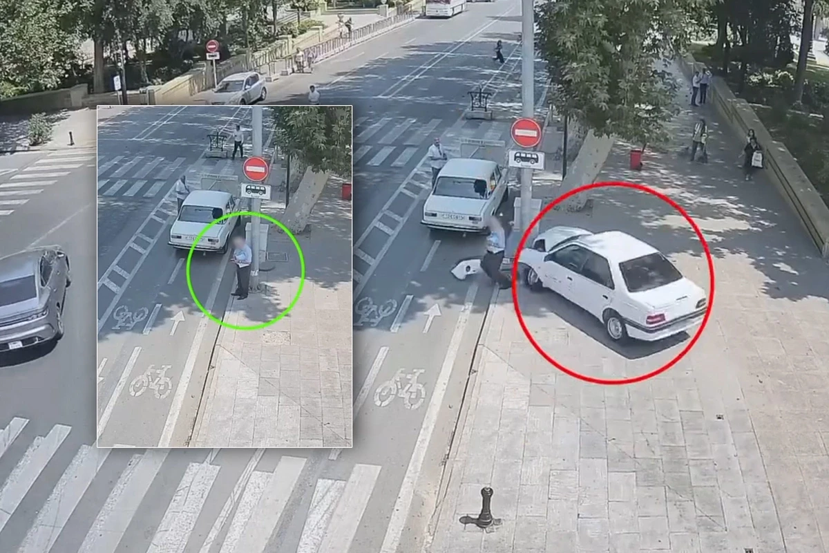 Bakıda piyadalar ölümdən son anda xilas oldular - VİDEO