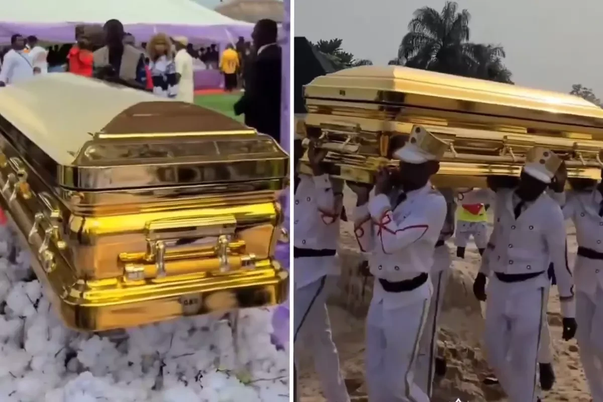 Anasını qızıl tabutda dəfn etdi