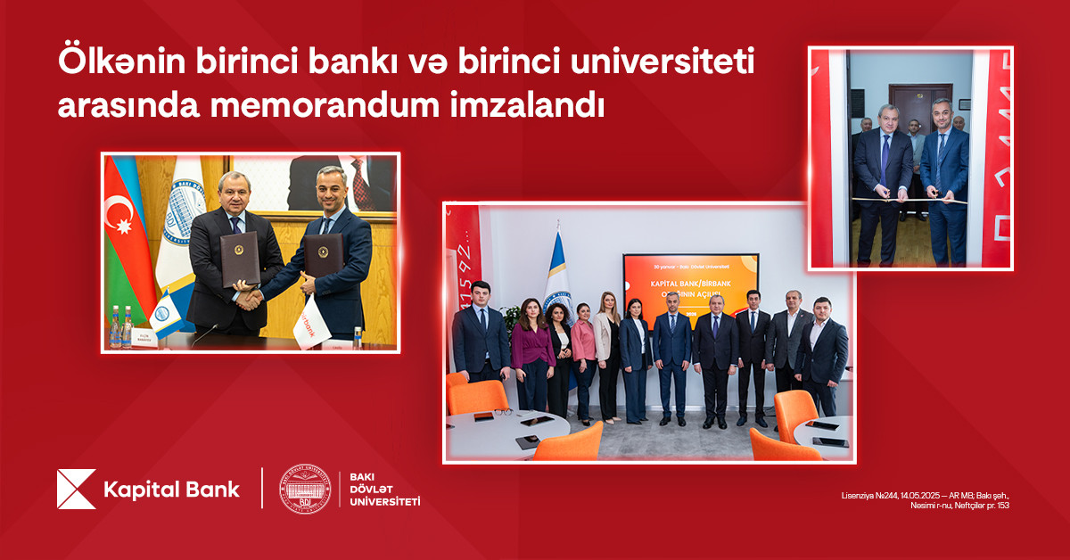 Ölkənin birinci bankı və birinci universiteti arasında memorandum imzalandı&nbsp;