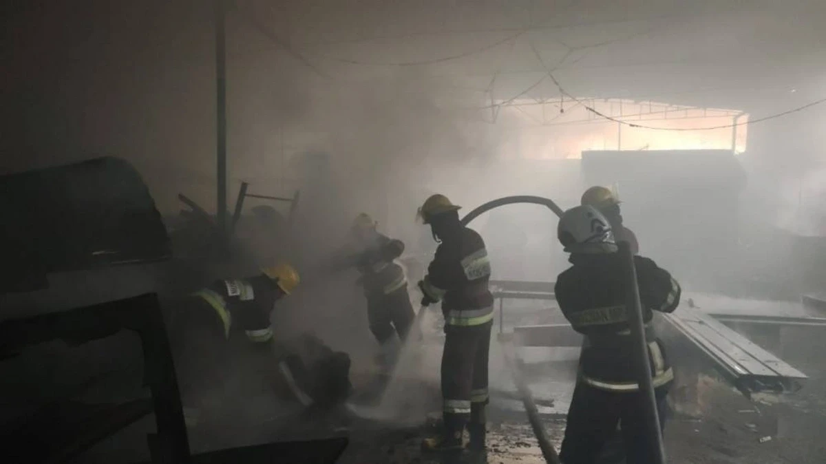 Naxçıvanda mebel sexində YANĞIN - VİDEO