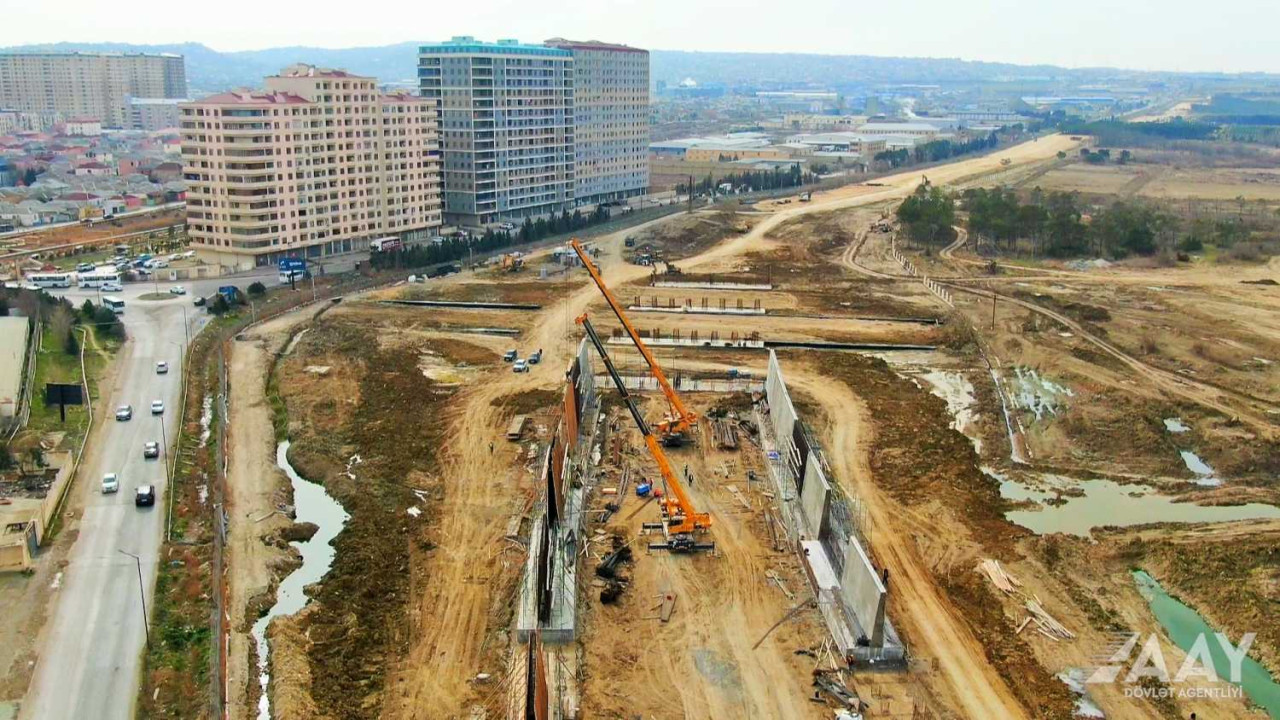 2 magistralı birləşdirən yeni nəqliyyat arteriyası – VİDEO/FOTO