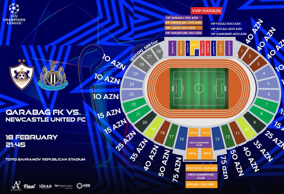 “Qarabağ”-“Nyukasl” oyununun biletləri SATIŞDA