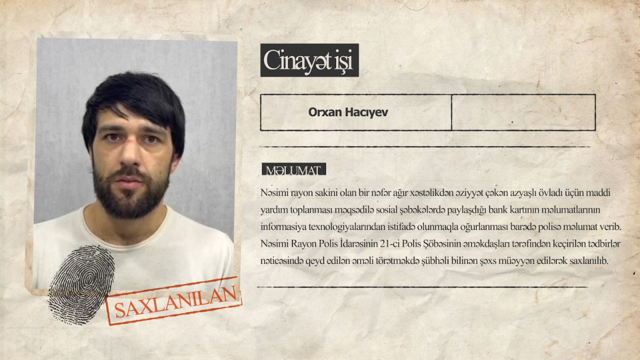 Xəstə azyaşlıya yardım üçün toplanan pulu oğurladı - VİDEO