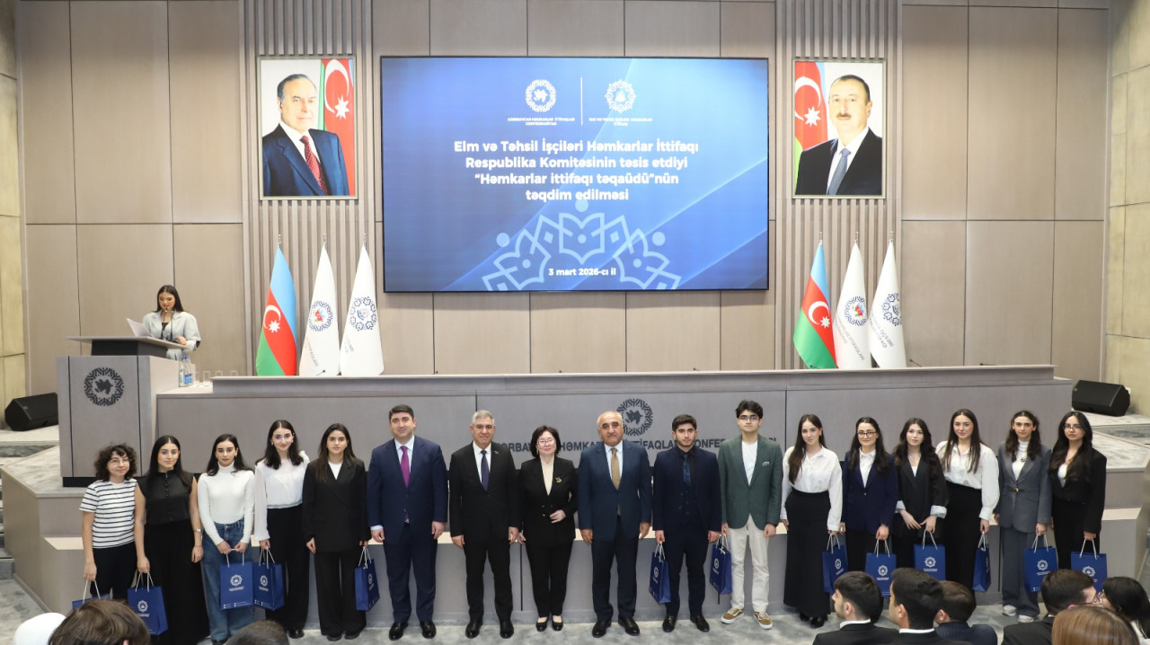 250 tələbəyə “Həmkarlar ittifaqı təqaüdü” təqdim olundu - FOTOLAR