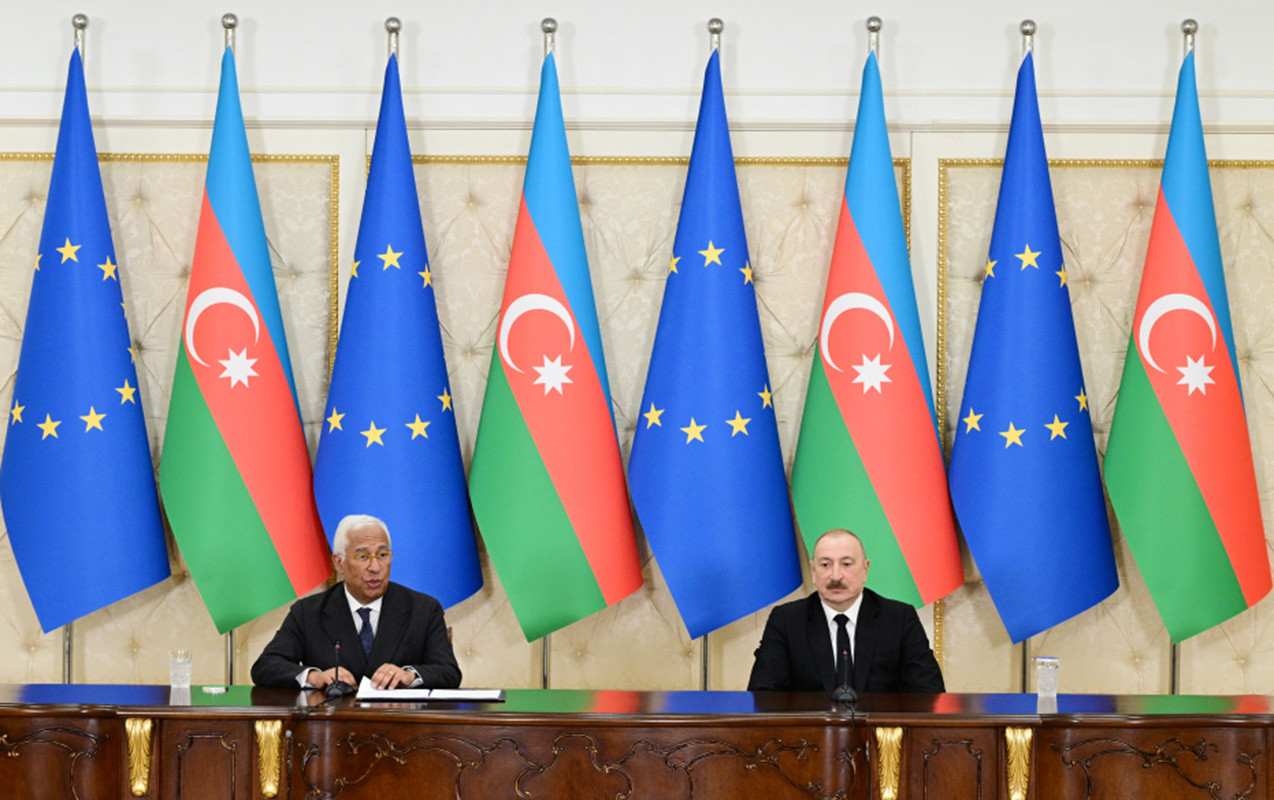 İlham Əliyevlə Antonio Koşta mətbuata bəyanatlarla çıxış etdilər - FOTOLAR - YENİLƏNİB