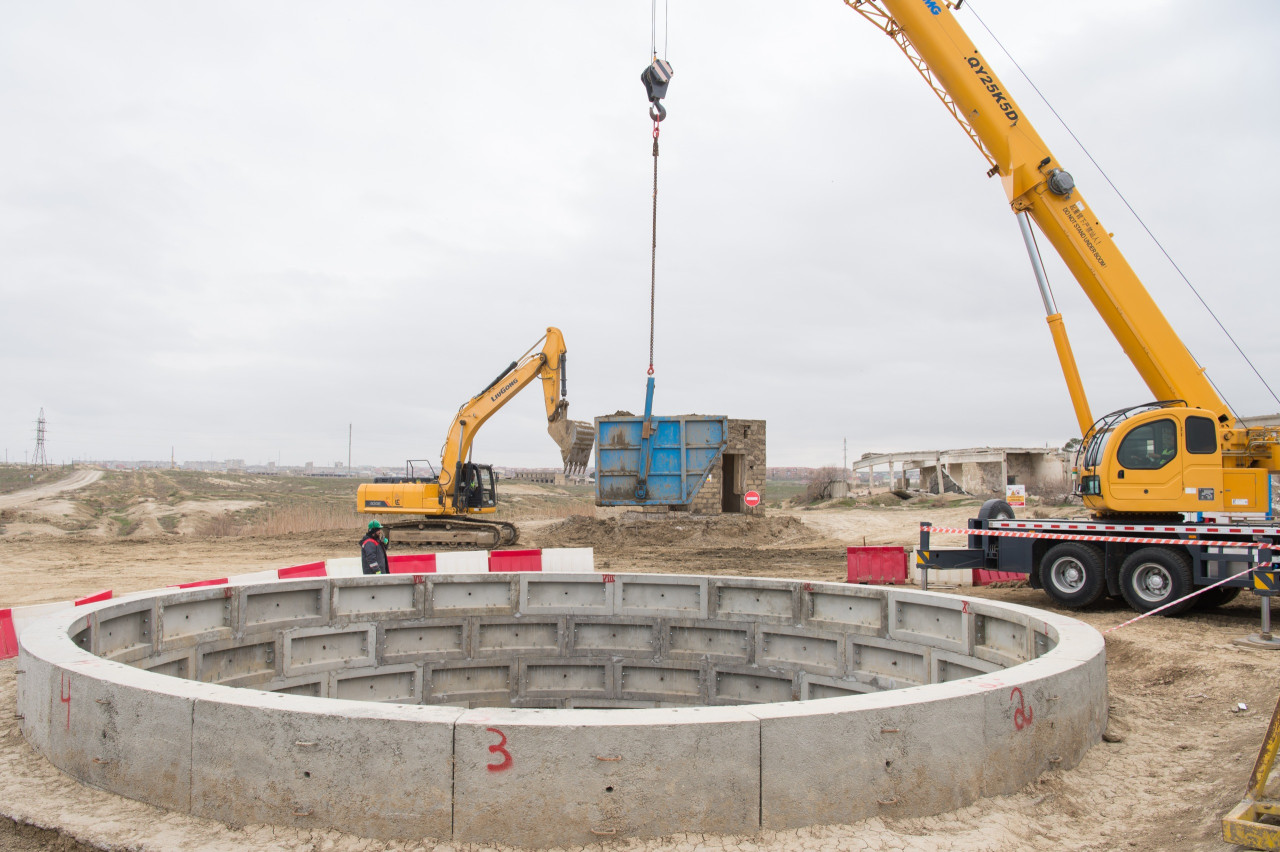 Müşfiqabadda kanalizasiya kollektorları və tullantı sutəmizləyici qurğu tikilir – FOTO