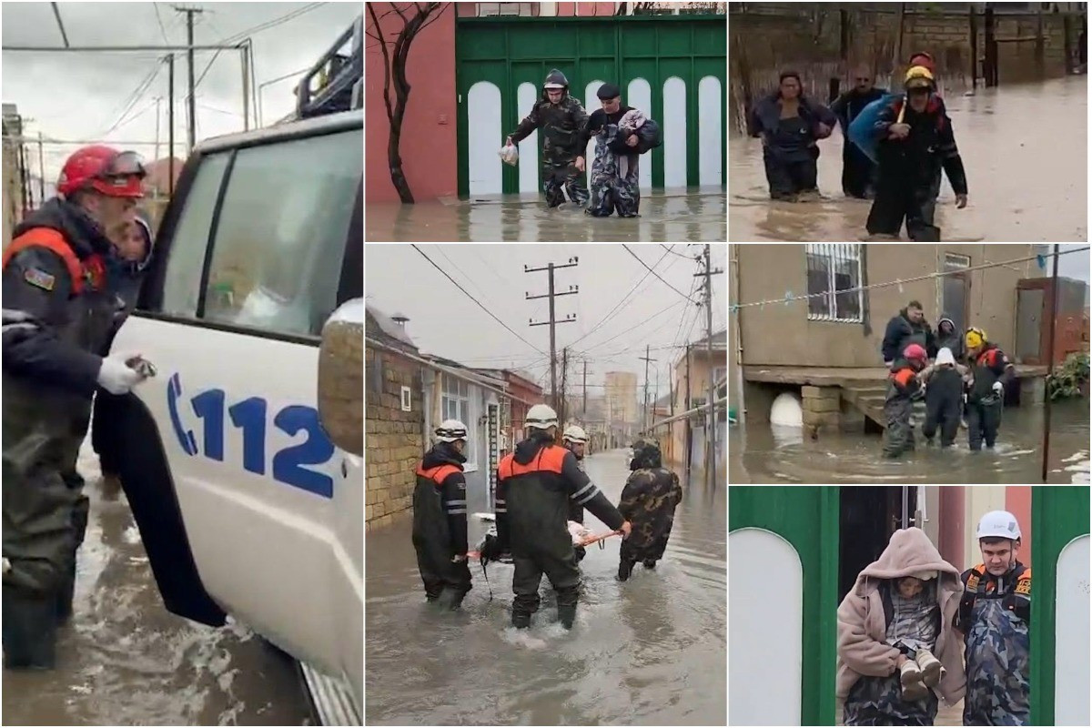 Su basmış ərazilərdən 84 nəfəri təxliyə edildi - FOTO/VİDEO