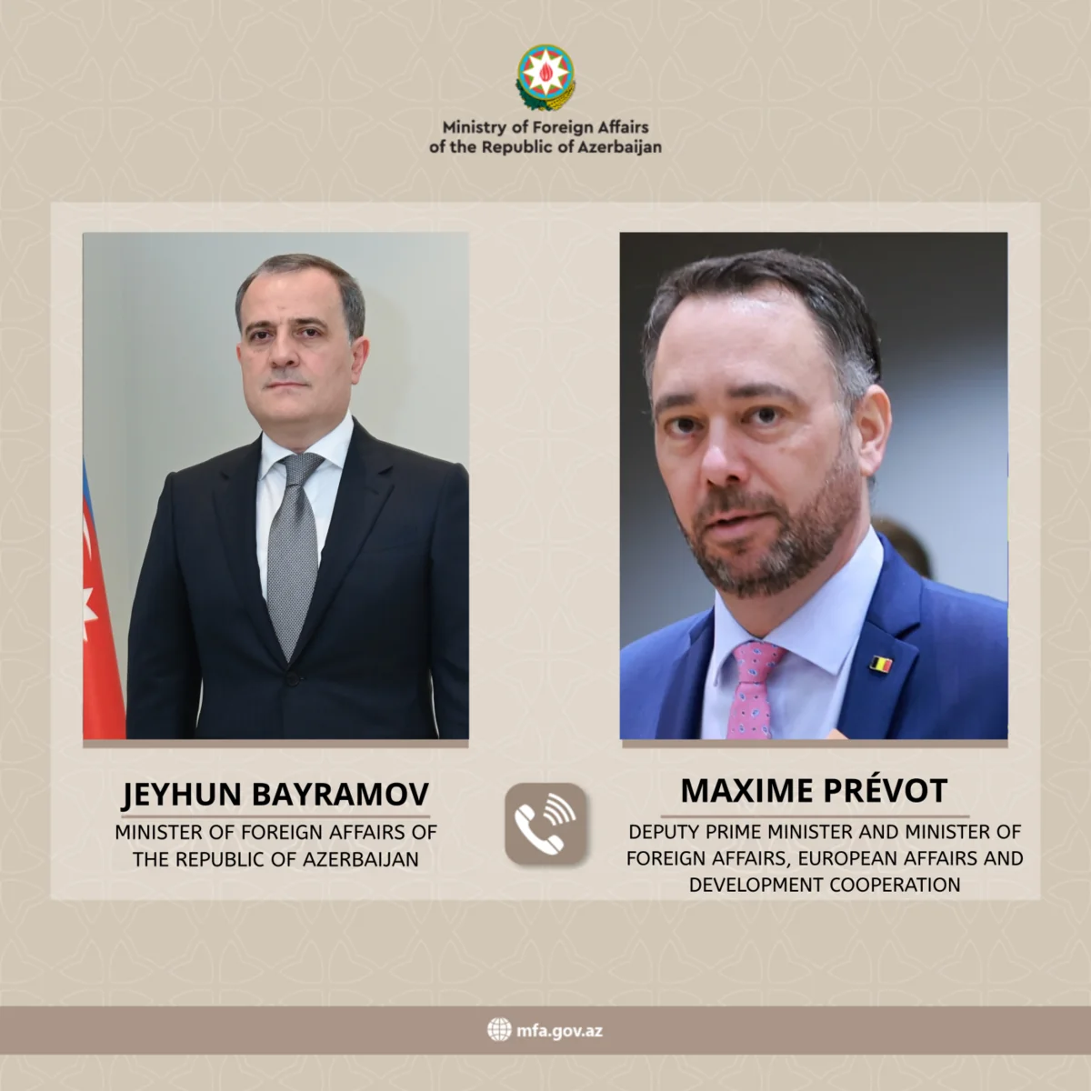 Ceyhun Bayramov Belçika baş nazirinin müavini ilə müzakirə apardı