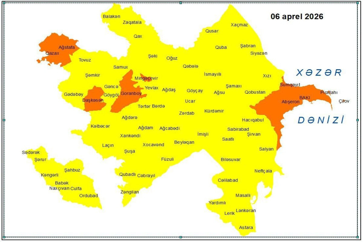 Küləkli hava ilə bağlı sarı və narıncı xəbərdarlıq verildi