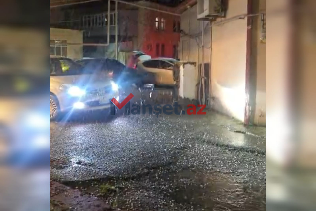 Bakıya dolu yağır - VİDEO