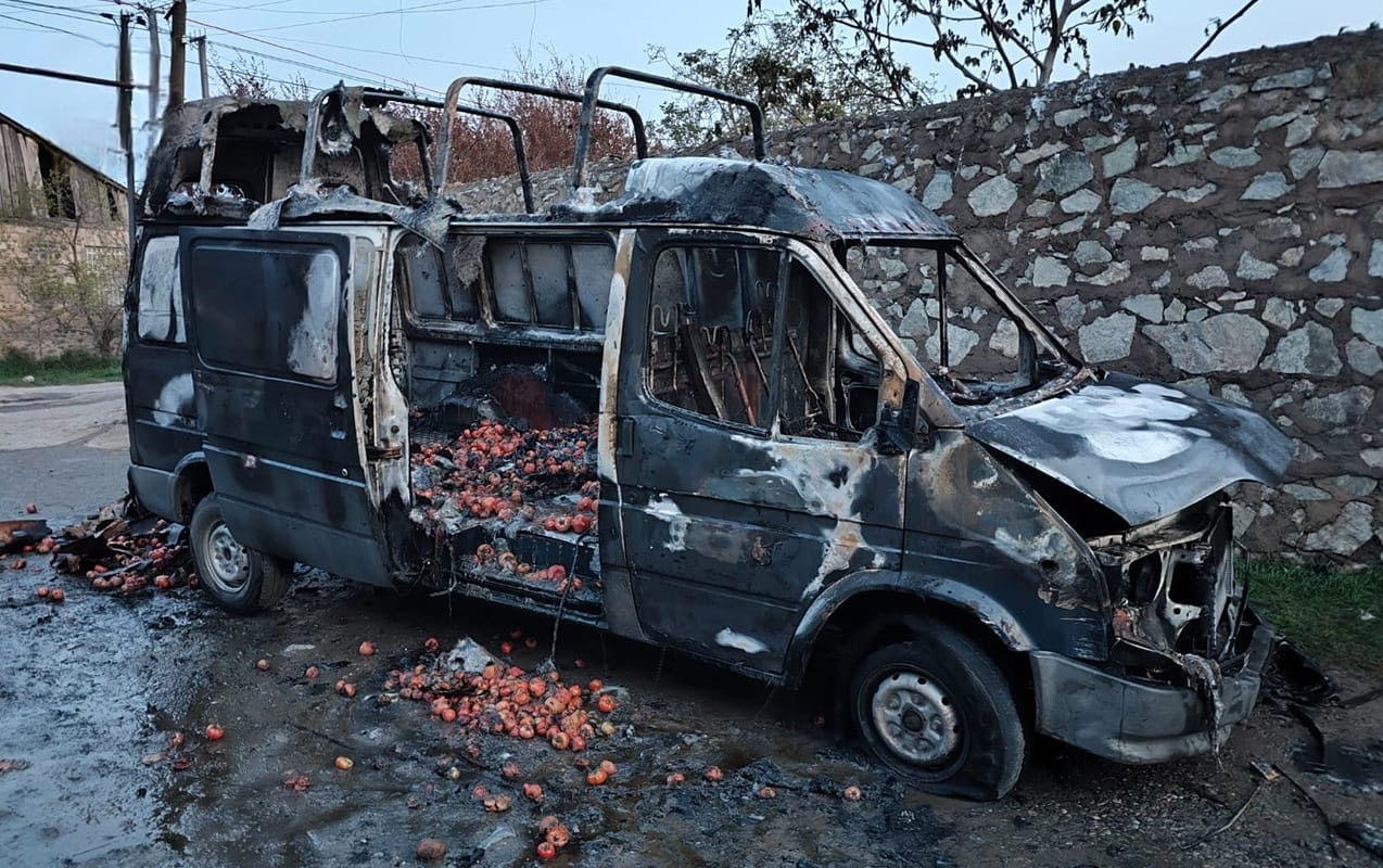 Yük maşını yanıb kül oldu - FOTOLAR