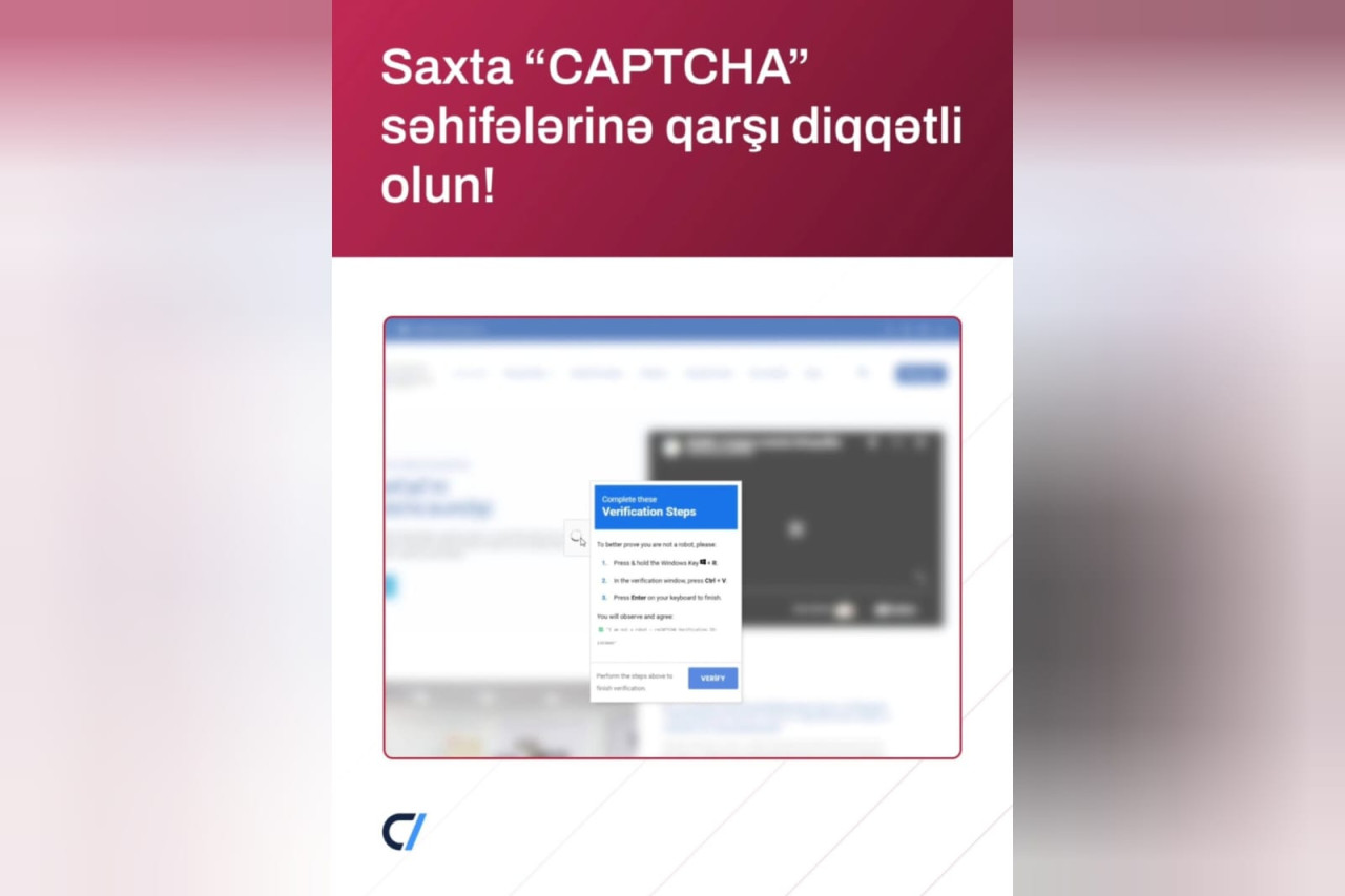 Saxta “CAPTCHA” səhifələri ilə bağlı vətəndaşlara XƏBƏRDARLIQ 