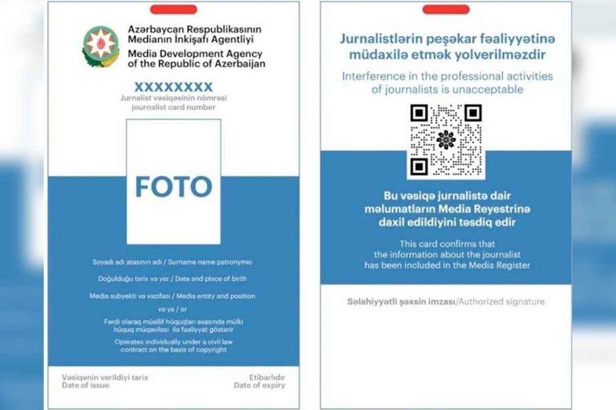 Jurnalist vəsiqəsinin verilməsinə görə ödəniş ləğv edilir