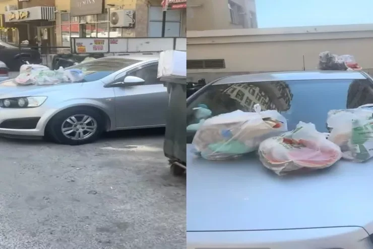 Bakıda maşını yanlış yerdə saxladı - Sakinlər belə cəzalandırdı - VİDEO