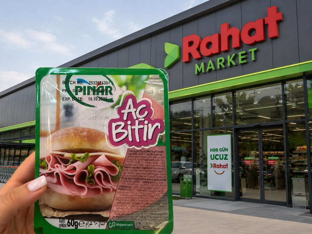 Rahat Marketdə satılan “Pınar” kolbasası müzakirə yaratdı - Tarix niyə silinmiş görünür?