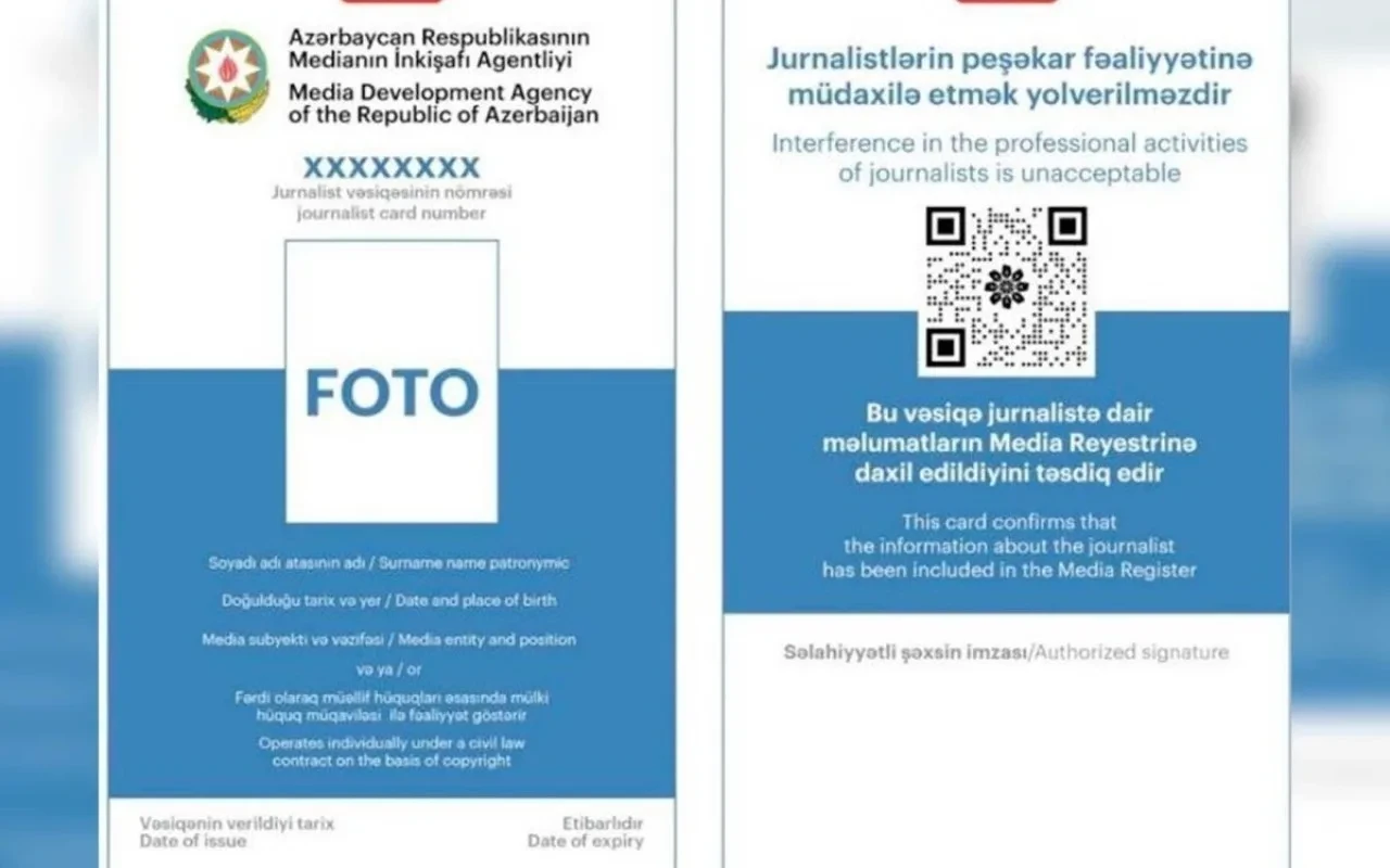 Jurnalist vəsiqəsinə görə 20 manatlıq ödəniş ləğv edildi