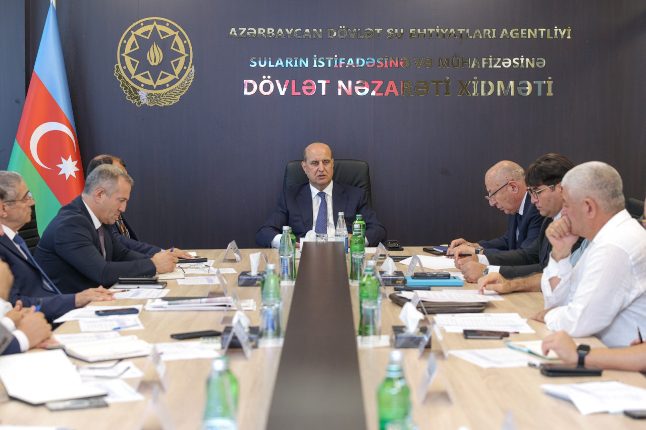 Şirvan suvarma kanalının yenidən qurulması işlərinin hazırkı vəziyyəti nəzərdən keçirildi - FOTO