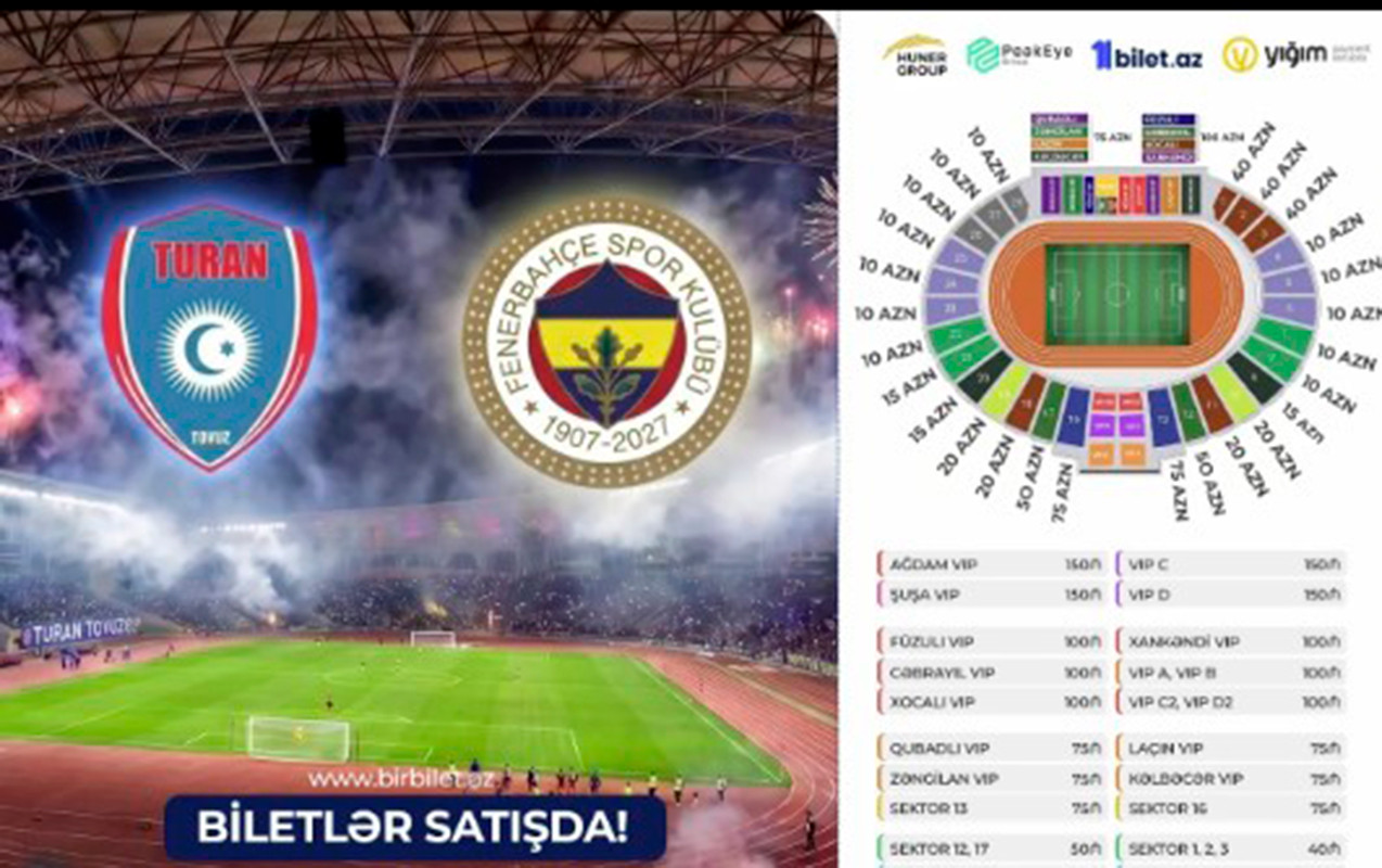 “Turan Tovuz” – “Fənərbaxça” matçının biletləri satışda 