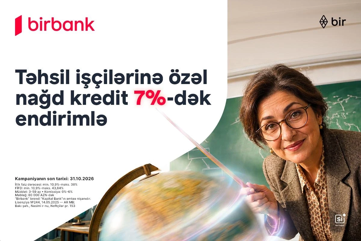 Təhsil işçilərinə nağd pul kreditində 7%-dək endirim&nbsp;