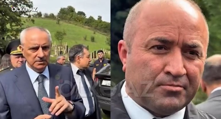 İcra başçısı məmuru qəbiristanlıqda danladı - VİDEO