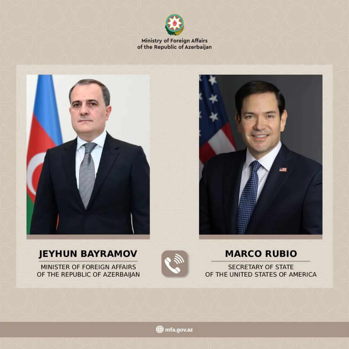 Ceyhun Bayramov və Marko Rubio müzakirə apardılar