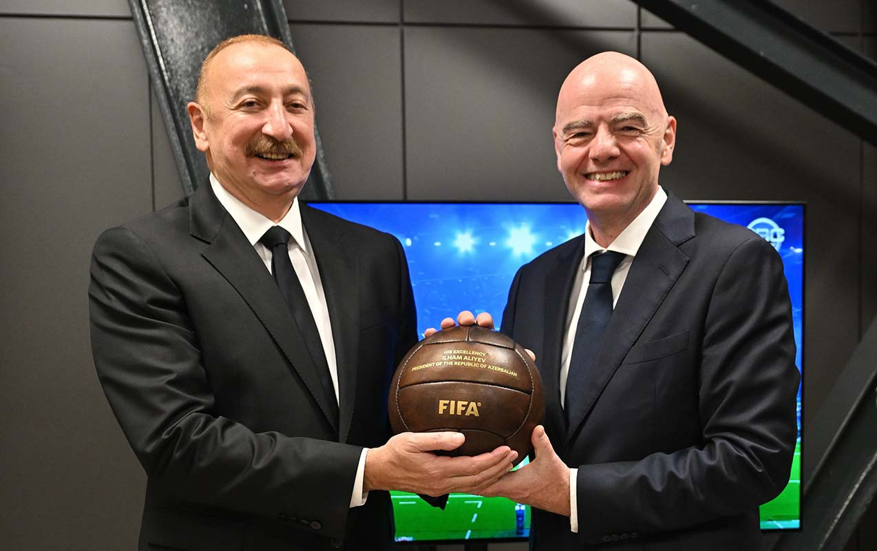 İnfantino İlham Əliyevə təşəkkür etdi - Fotolar
