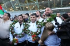 Avropa çempionu olan yığmamız Vətənə qayıtdı - FOTOLAR