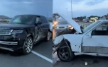 “Mercedes”lə “Range Rover” toqquşdu - VİDEO