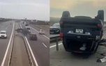 Yuxulu sürücü “Prado”nu aşırdı - ANBAAN VİDEO