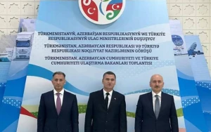 Türkmənistan, Azərbaycan və Türkiyə nəqliyyat nazirlərinin görüşü keçirildi - FOTO