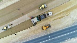 Pirşağı-Novxanı-Xırdalan-M4 avtomobil yolunun tikintisi davam edir - VİDEO/FOTO