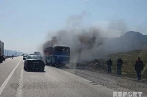 Sumqayıtda avtobusda yanğın