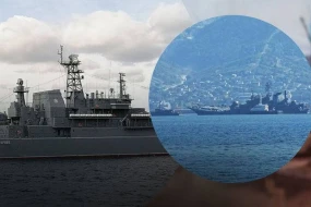 Ukraynanın zədələdiyi nəhəng Rusiya desant gəmisinin görüntüləri yayıldı - FOTO